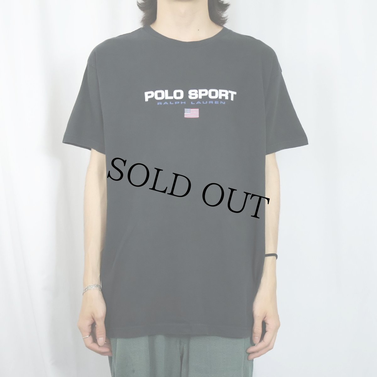 画像2: 90's POLO SPORT Ralph Lauren ロゴプリントTシャツ BLACK L (2)