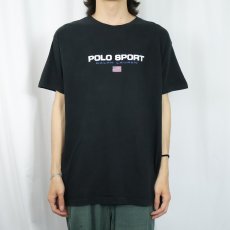 画像2: 90's POLO SPORT Ralph Lauren ロゴプリントTシャツ BLACK L (2)