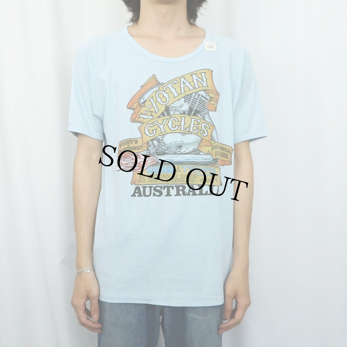 画像2: 70's Harley-Davidson "WOTAN CYCLES" プリントTシャツ SIZE22 (2)