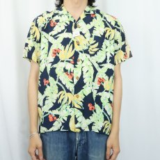 画像2: 70's Reminscence オールオーバーパターン レーヨンハワイアンシャツ M (2)