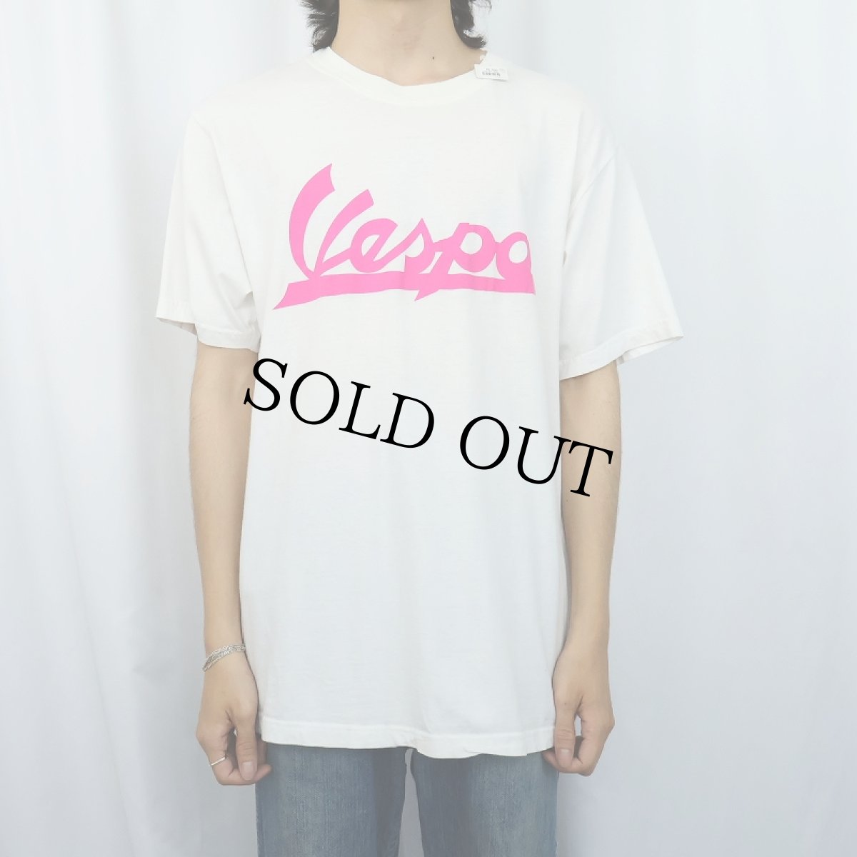 画像2: Vespa ITALY製 バイクメーカー ロゴプリントTシャツ XL (2)