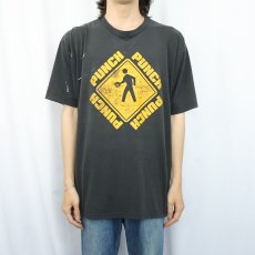 画像2: 80's "PUNCH" イラストプリントTシャツ BLACK XL (2)