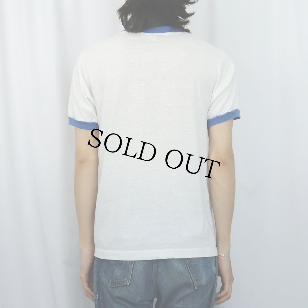 画像3: 80's PABST BLUE RIBBON BEER USA製 ビールメーカー プリントリンガーTシャツ L (3)