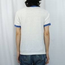 画像3: 80's PABST BLUE RIBBON BEER USA製 ビールメーカー プリントリンガーTシャツ L (3)