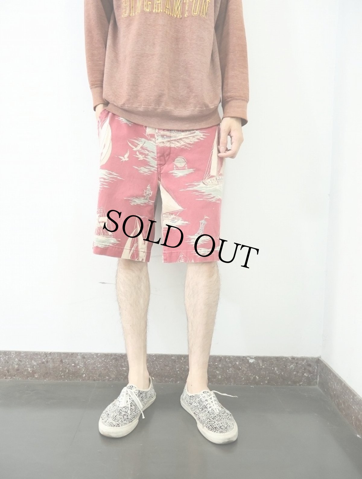 画像2: POLO Ralph Lauren ヨット柄 コットンショーツ W33 (2)