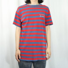 画像2: 70's Champion バータグ USA製 "University Maryland" ボーダー柄 プリントTシャツ L (2)