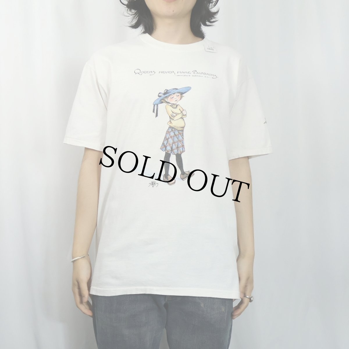 画像2: 90's Mary Engelbreit "Queens Never Make Bargains" イラストプリントTシャツ (2)