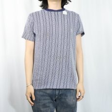 画像2: 〜70's UNKNOWN 総柄 ジャガードTシャツ (2)