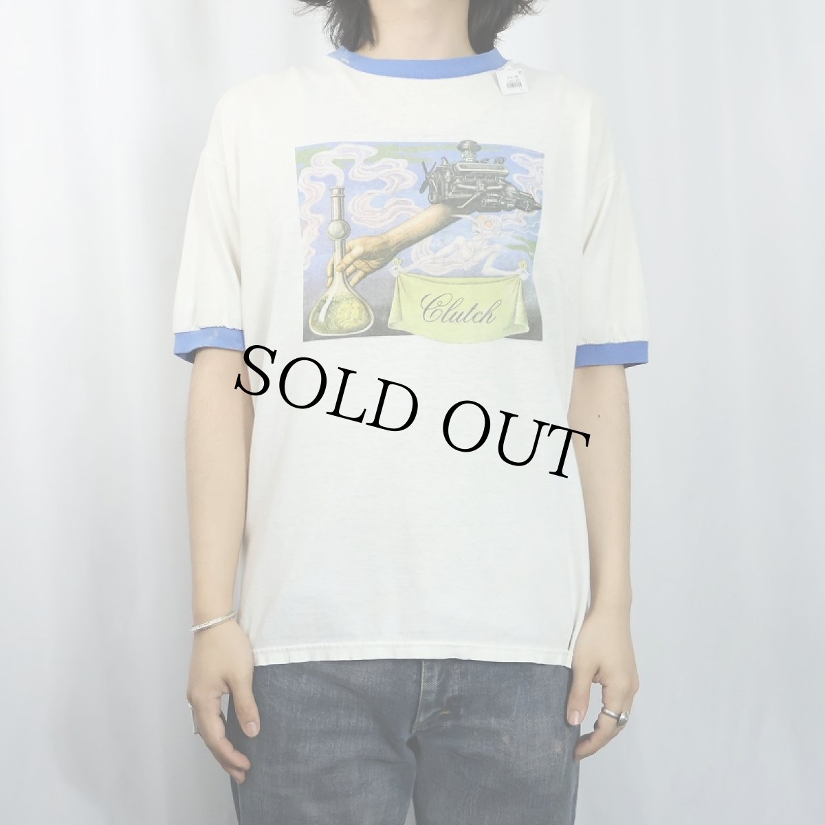画像2: CLUTCH×Artzybasheff ロックバンド アートプリントリンガーTシャツ L (2)