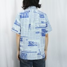 画像3: 70's〜 Action sportswear ニュースペーパー柄 プルオーバーシャツ  (3)