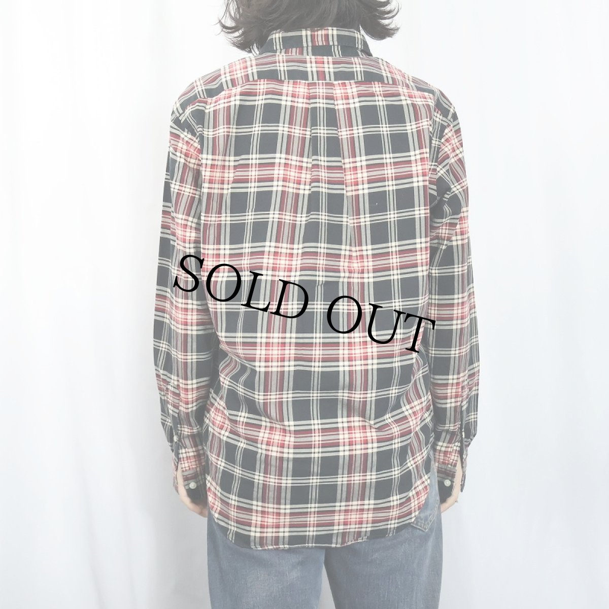 画像3: Ralph Lauren "CLASSIC FIT" チェック柄 ロゴ刺繍 コットンボタンダウンシャツ M (3)