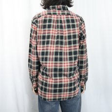 画像3: Ralph Lauren "CLASSIC FIT" チェック柄 ロゴ刺繍 コットンボタンダウンシャツ M (3)