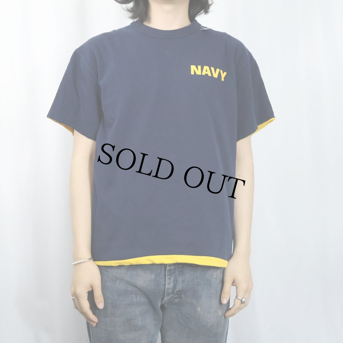 画像3: 90's M.J. SOFFE "NAVY" ダブルフェイス リバーシブルTシャツ NAVY (3)