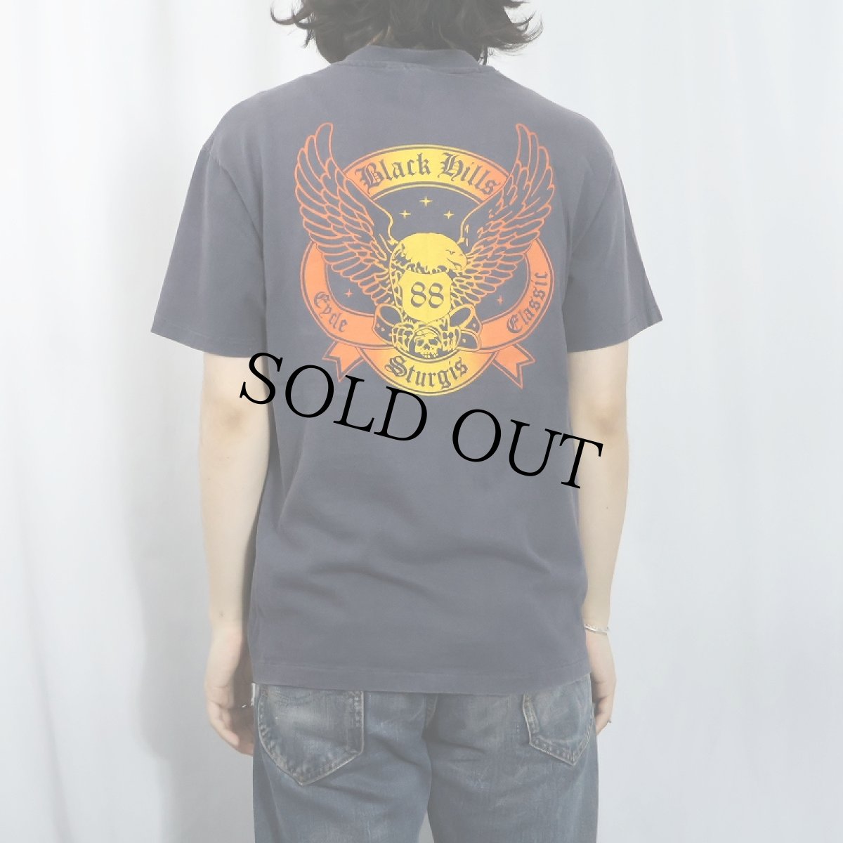 画像4: 80's USA製 タキシード柄 騙し絵プリントTシャツ BLACK L (4)
