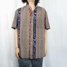 画像2: 90's GITMAN BROS USA製 "Vintage" ネイティブ柄 コットンボタンダウンシャツ XL (2)