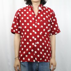 画像2: 60's BALSAM ドット柄 ボタンダウンシャツ M (2)