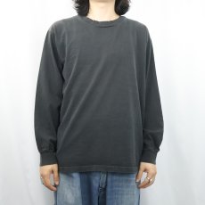 画像2: 90's FAST USA製 無地ロンT BLACK M (2)