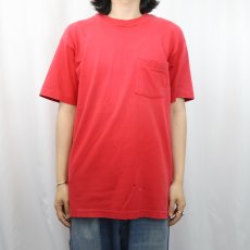 画像2: 90's basics USA製 無地ポケットTシャツ L (2)