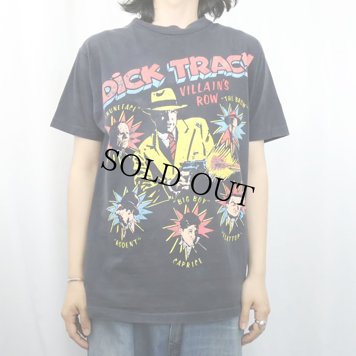画像2: 90's DICK TRACY USA製 キャラクタープリントTシャツ BLACK L (2)