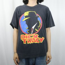 画像2: 80's DICK TRACY USA製 キャラクタープリントTシャツ BLACK M (2)