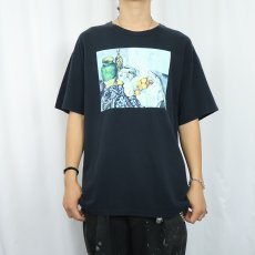画像2: 90's〜 Paul Cézanne "Still Life with Bottle and Apple Basket" アートプリントTシャツ BLACK L (2)