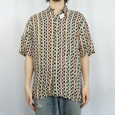 画像2: 80〜90's NATURAL ISSUE KOREA製 総柄 レーヨンシャツ S (2)
