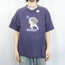 画像2: THE DOG Artlist Collection "Cant's Hear you... Dont's Want To" 犬プリントTシャツ NAVY  (2)
