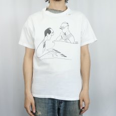 画像2: 90's Al Hirschfeld "George and Ira Gershwin" アートプリントTシャツ M (2)