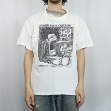画像2: 90's BADBOB "COFFEE IS MY DRUG OF CHOICE" アートプリントTシャツ L (2)