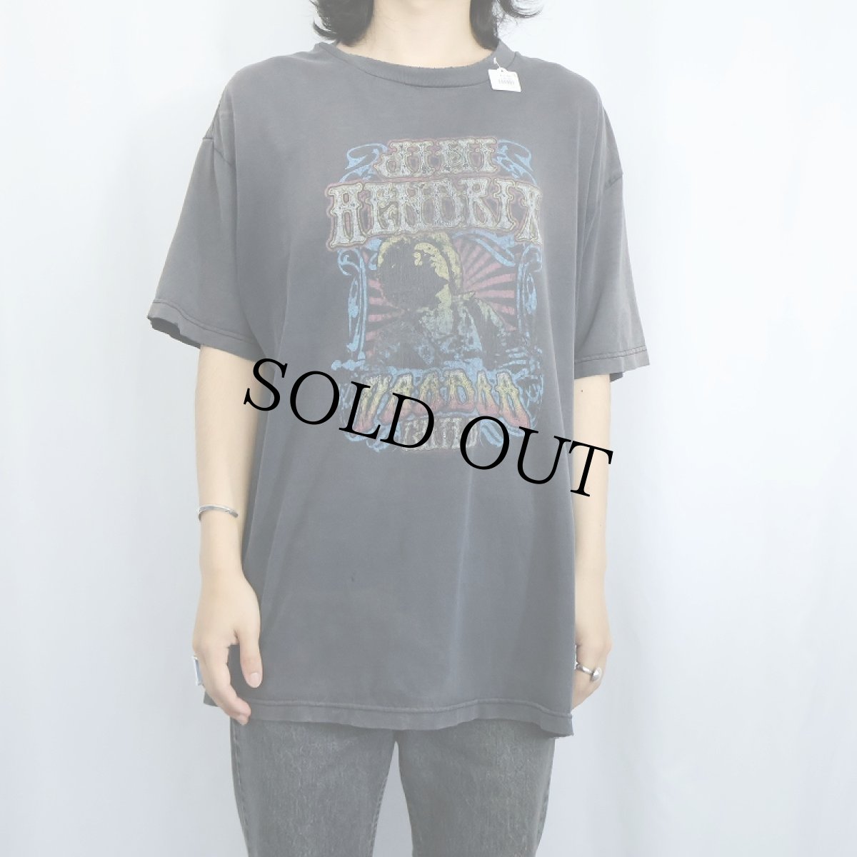 画像2: Jimi Hendrix "Voodoo Child" ミュージシャンプリントTシャツ BLACK XL (2)