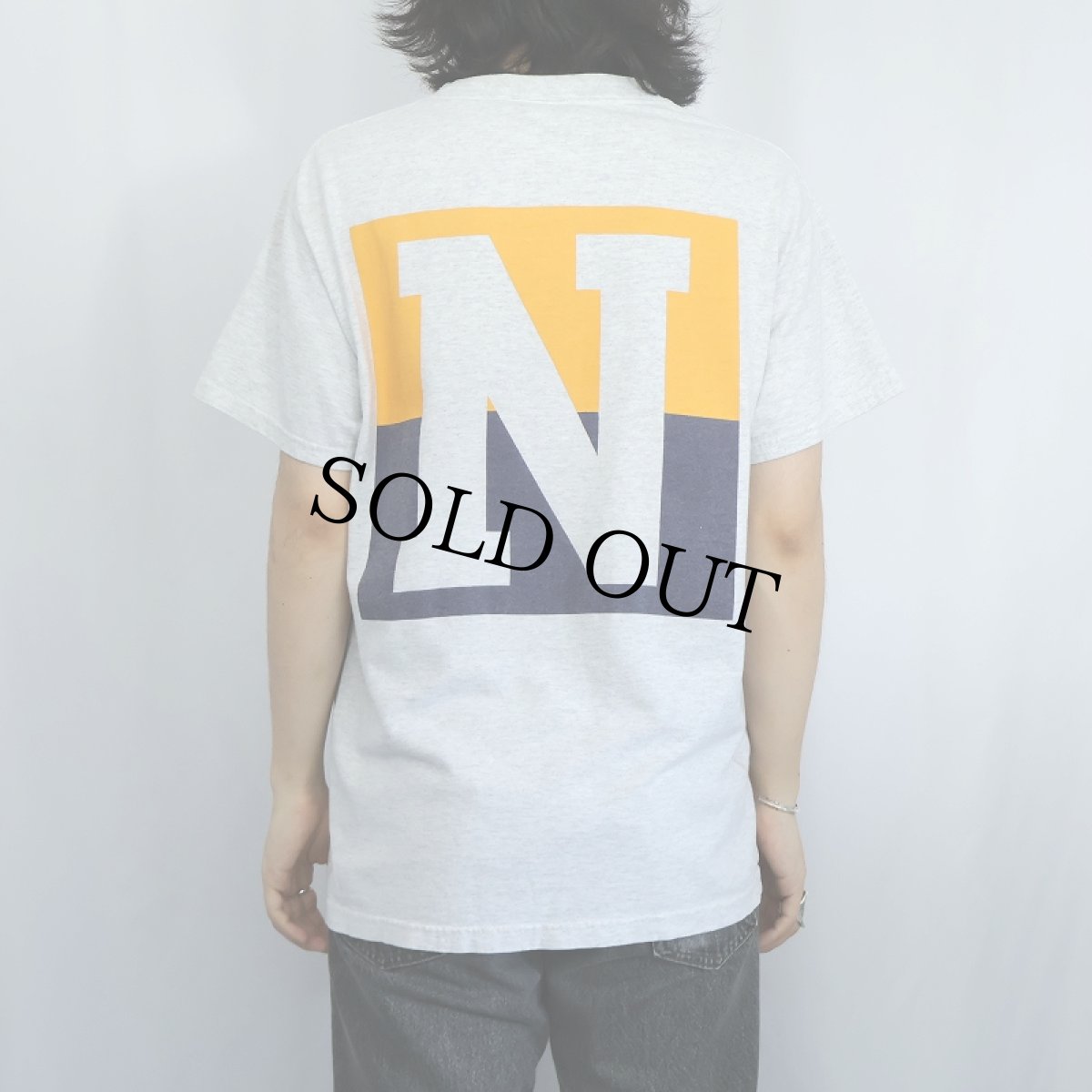 画像4: "NAVY" プリントTシャツ M (4)