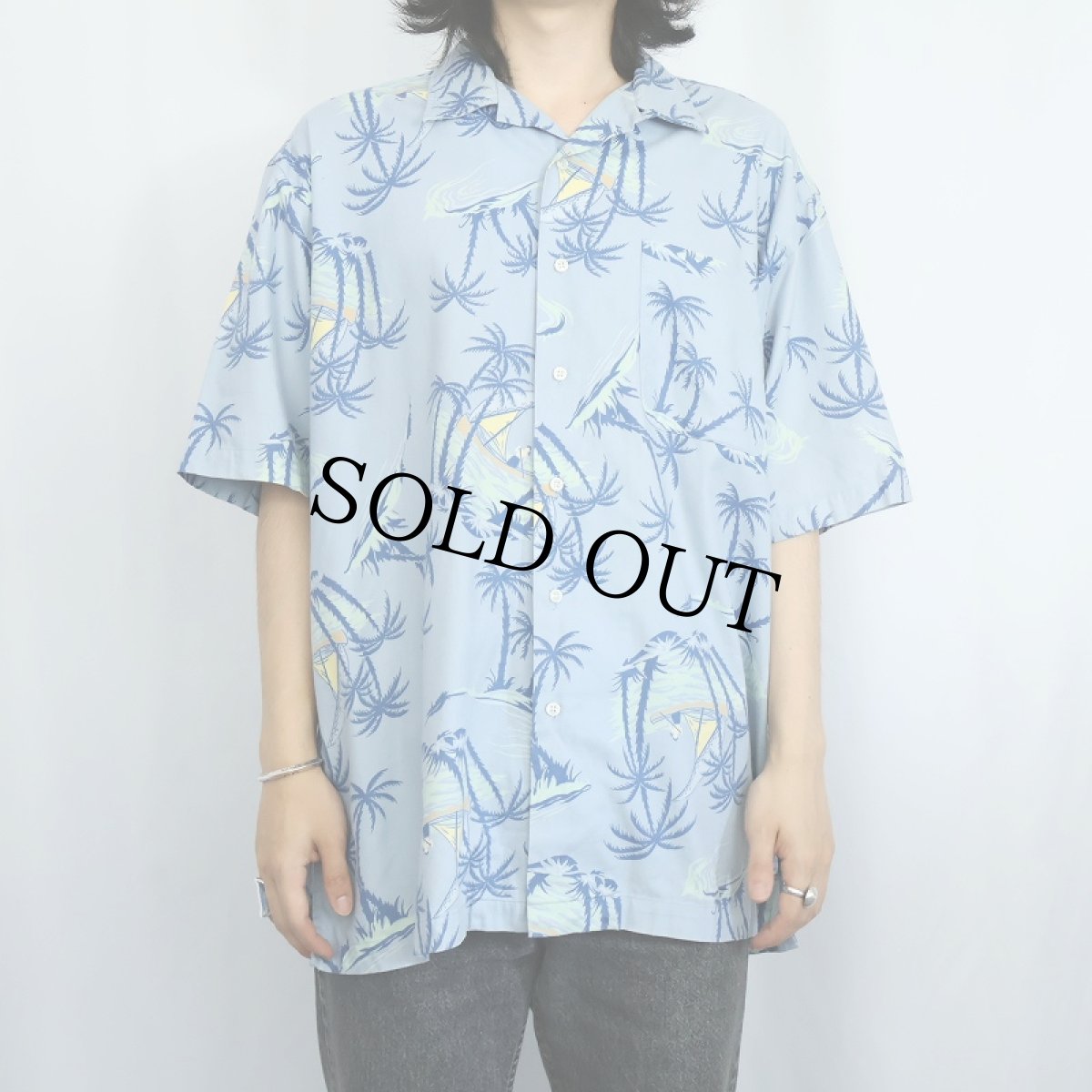 画像2: POLO Ralph Lauren "CRAYTON" オールオーバーパターン コットンハワイアンシャツ M (2)