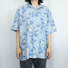 画像2: POLO Ralph Lauren "CRAYTON" オールオーバーパターン コットンハワイアンシャツ M (2)