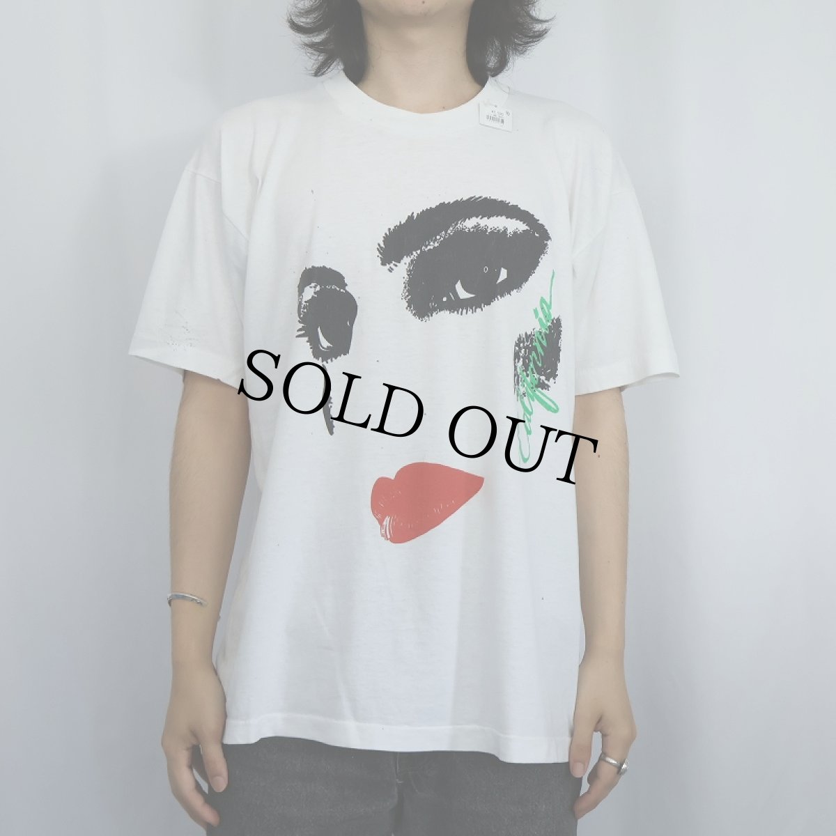 画像2: 90's "California" フェイス イラストプリントTシャツ XL (2)