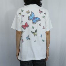 画像3: 90's Human-i-Tees USA製 蝶々 プリントTシャツ L (3)