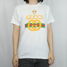 画像2: 80〜90's ブート GUCCI USA製 ロゴプリントTシャツ L (2)