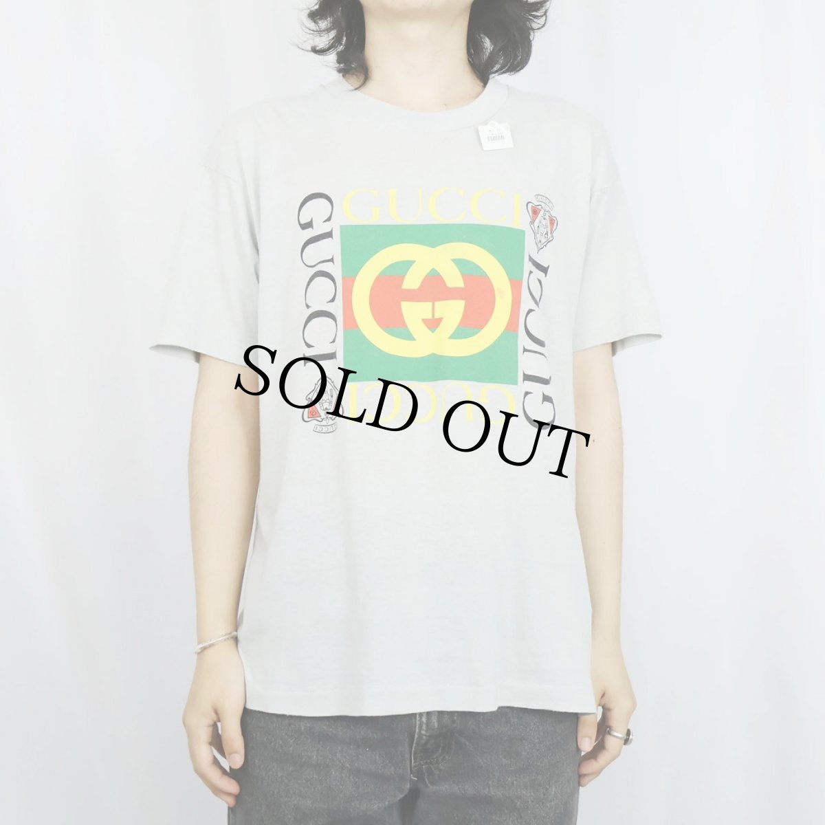 画像2: 80〜90's ブート GUCCI USA製 ロゴプリントTシャツ XL  (2)
