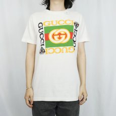 画像2: 80〜90's ブート GUCCI ロゴプリントTシャツ (2)