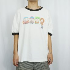 画像2: 【SALE】 2000's SOUTH PARK キャラクタープリント リンガーTシャツ 2X (2)