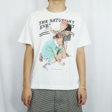 画像2: 90's Norman Rockwell USA製 "The Saturday Evening Post" アートプリントTシャツ XL (2)