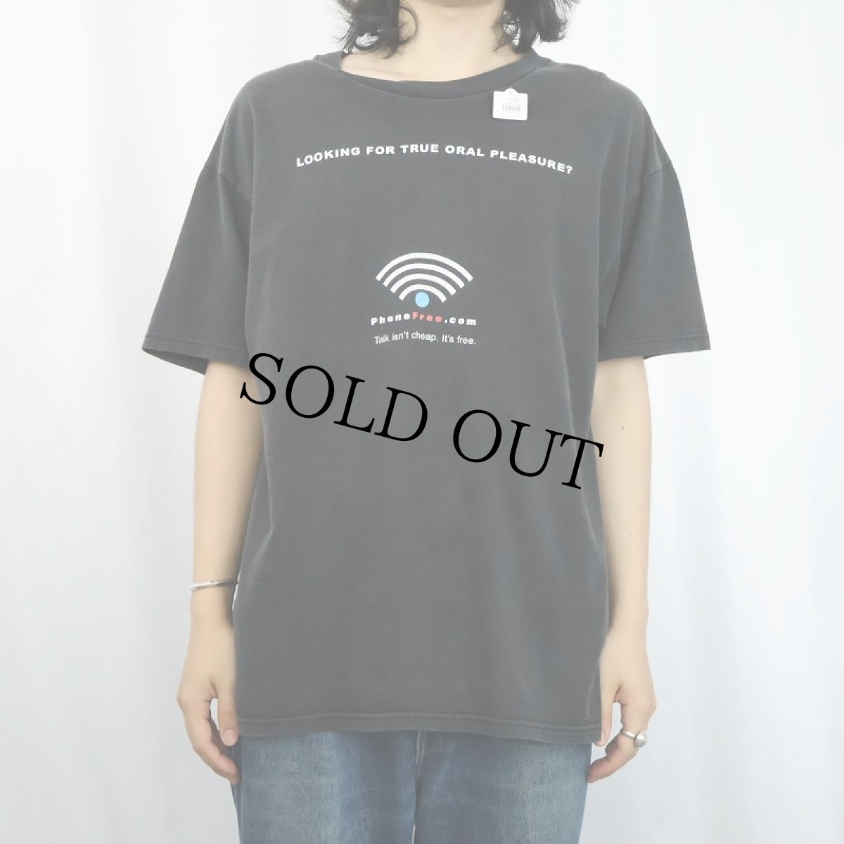 画像3: Phone Free.com "FREE SEX" プリントTシャツ BLACK L (3)