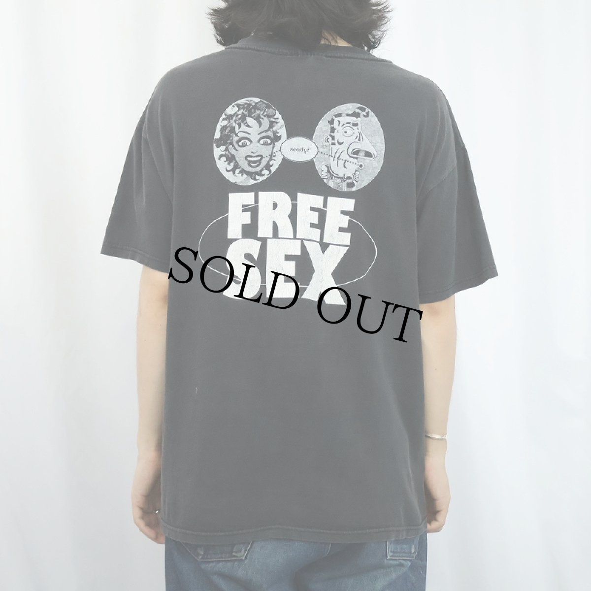 画像4: Phone Free.com "FREE SEX" プリントTシャツ BLACK L (4)