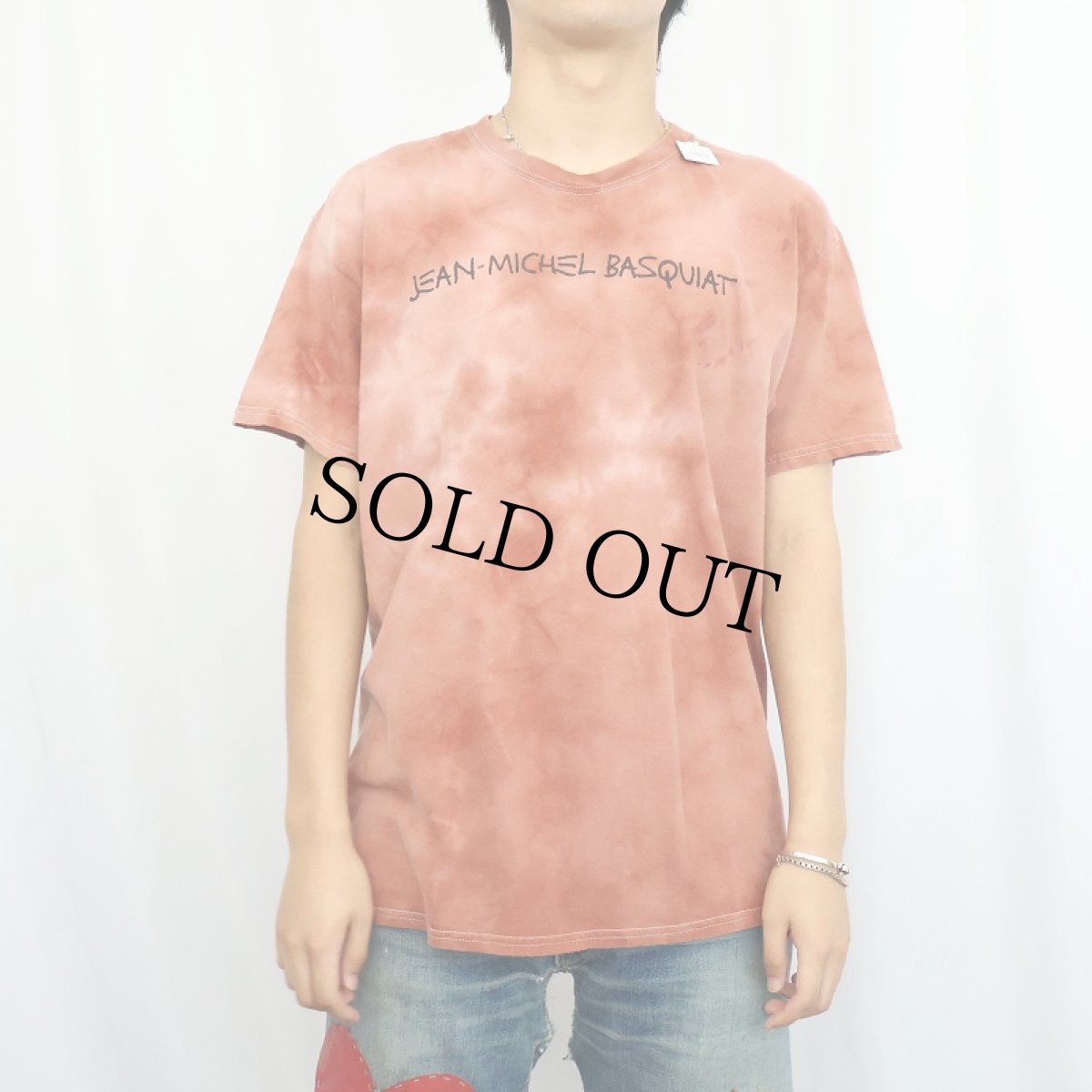 画像3: JEAN-MICHEL BASQUIAT アートプリント タイダイTシャツ L (3)