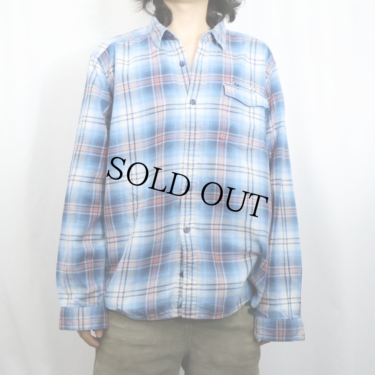 画像2: 2018AW Patagonia オンブレーチェック柄 ライトネルシャツ L (2)