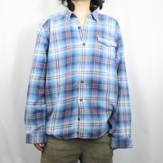 画像2: 2018AW Patagonia オンブレーチェック柄 ライトネルシャツ L (2)