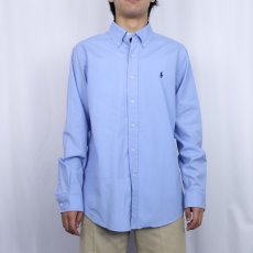 画像2: POLO Ralph Lauren "CUSTOM FIT" ロゴ刺繍 コットンボタンダウンシャツ L (2)