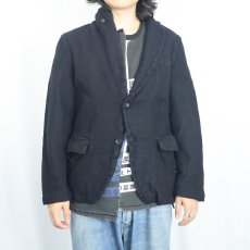 画像2: COMME des GARCONS HOMME 縮絨ウール テーラードジャケット NAVY M (2)