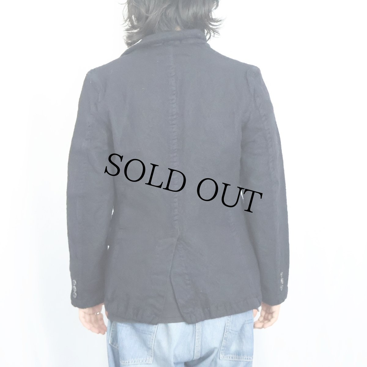 画像3: COMME des GARCONS HOMME 縮絨ウール テーラードジャケット NAVY M (3)