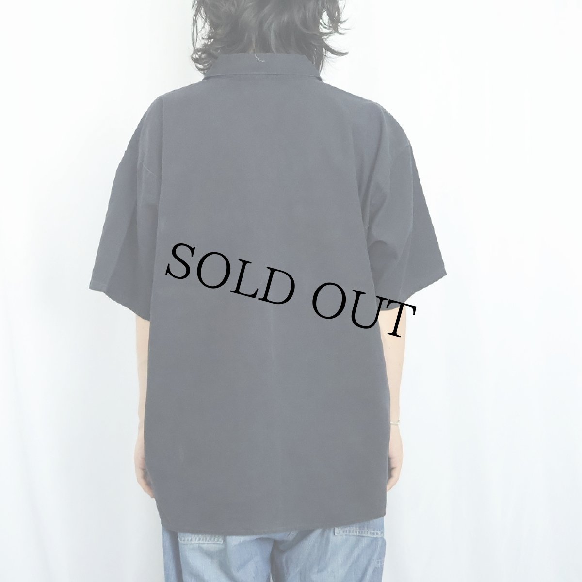画像3: 80's〜 BEN DAVIS USA製 ハーフジップ ワークシャツ BLACK XXL (3)