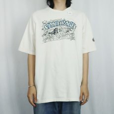 画像2: 90's IN CON "SPACE RACE" 映画パロディプリントTシャツ XL (2)